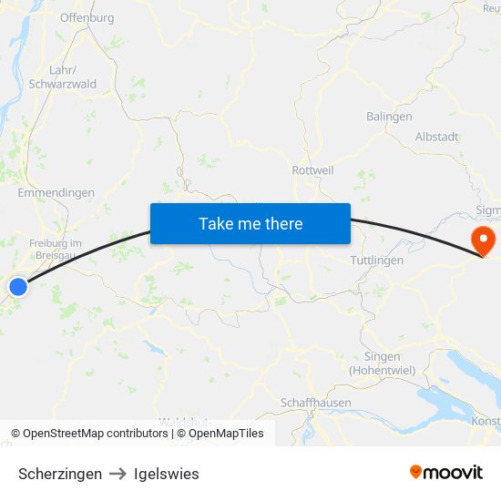 Scherzingen to Igelswies map