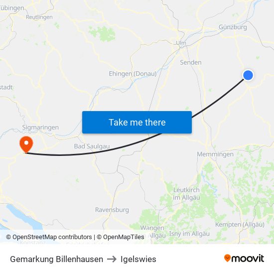 Gemarkung Billenhausen to Igelswies map