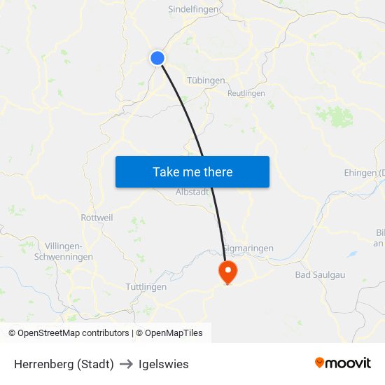 Herrenberg (Stadt) to Igelswies map