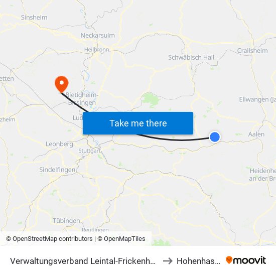 Verwaltungsverband Leintal-Frickenhofer Höhe to Hohenhaslach map