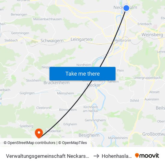 Verwaltungsgemeinschaft Neckarsulm to Hohenhaslach map