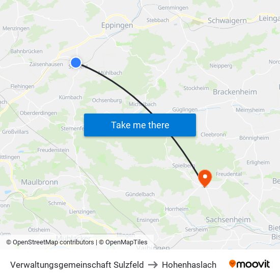 Verwaltungsgemeinschaft Sulzfeld to Hohenhaslach map