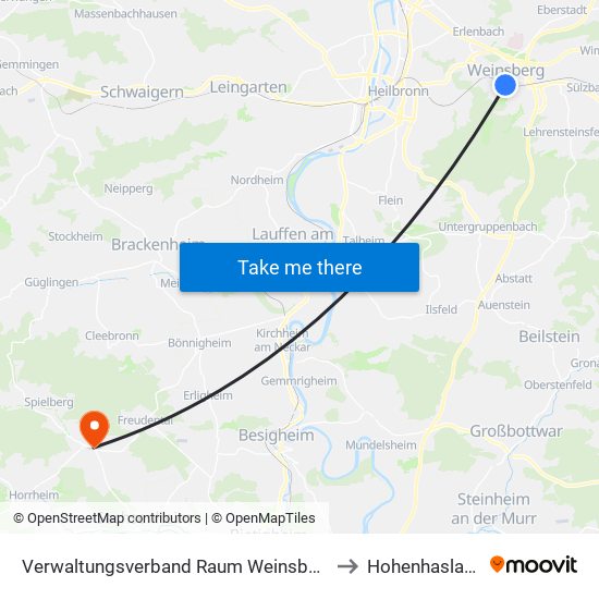 Verwaltungsverband Raum Weinsberg to Hohenhaslach map