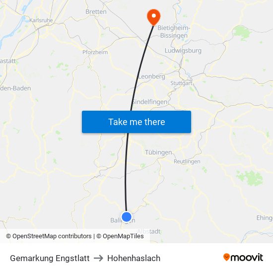 Gemarkung Engstlatt to Hohenhaslach map