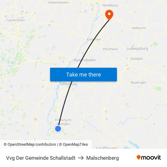 Vvg Der Gemeinde Schallstadt to Malschenberg map