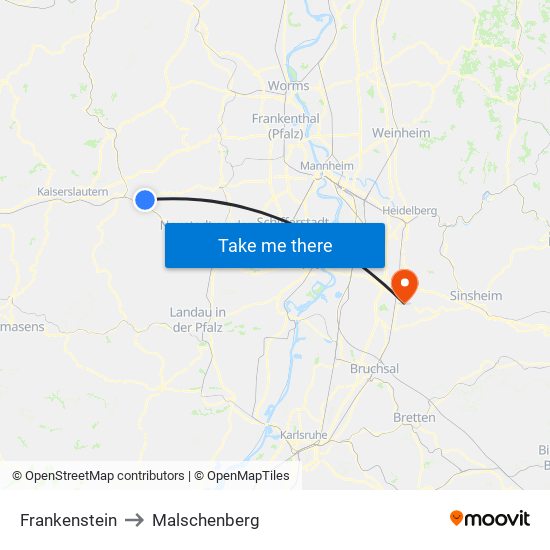 Frankenstein to Malschenberg map