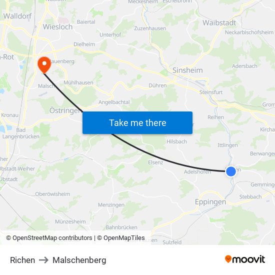 Richen to Malschenberg map