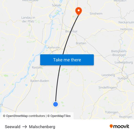 Seewald to Malschenberg map