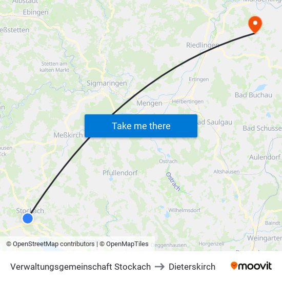 Verwaltungsgemeinschaft Stockach to Dieterskirch map