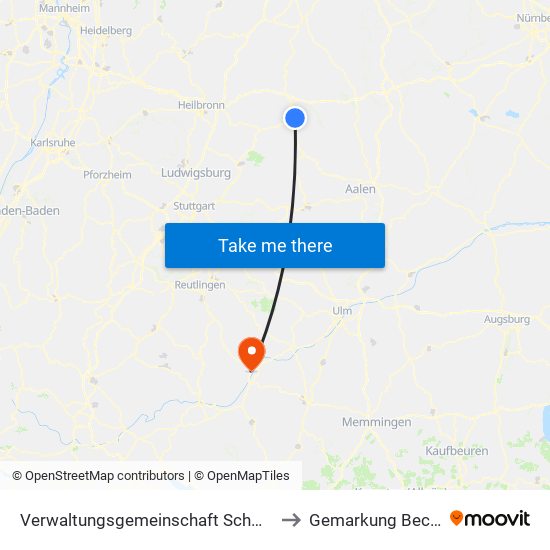 Verwaltungsgemeinschaft Schwäbisch Hall to Gemarkung Bechingen map