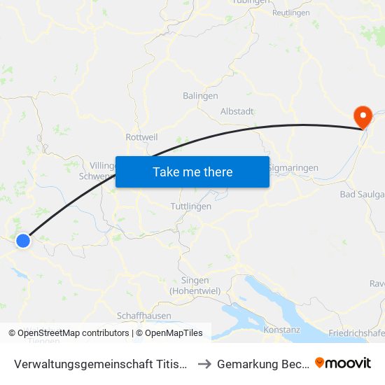 Verwaltungsgemeinschaft Titisee-Neustadt to Gemarkung Bechingen map