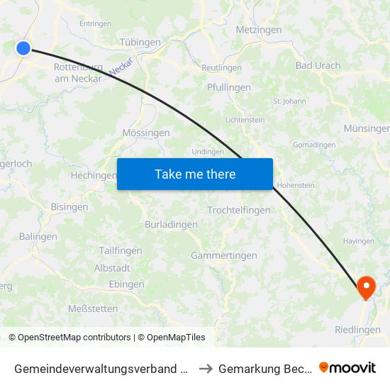 Gemeindeverwaltungsverband Oberes Gäu to Gemarkung Bechingen map