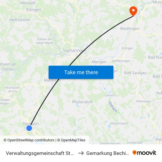 Verwaltungsgemeinschaft Stockach to Gemarkung Bechingen map