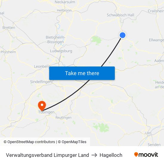 Verwaltungsverband Limpurger Land to Hagelloch map