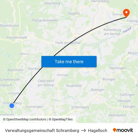 Verwaltungsgemeinschaft Schramberg to Hagelloch map