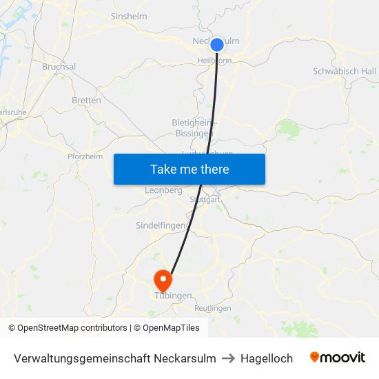 Verwaltungsgemeinschaft Neckarsulm to Hagelloch map