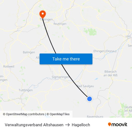 Verwaltungsverband Altshausen to Hagelloch map