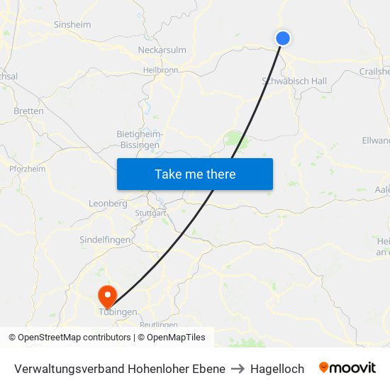 Verwaltungsverband Hohenloher Ebene to Hagelloch map