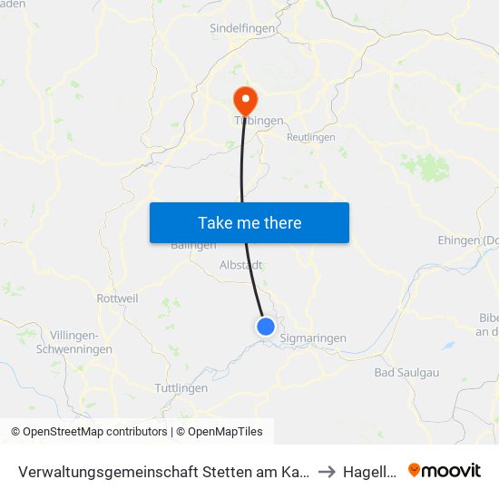 Verwaltungsgemeinschaft Stetten am Kalten Markt to Hagelloch map