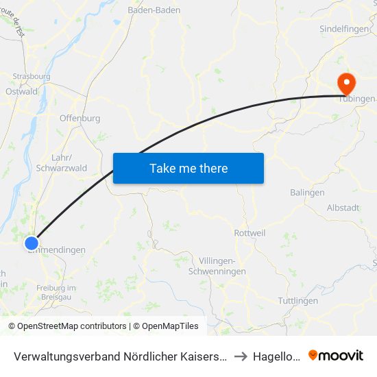 Verwaltungsverband Nördlicher Kaiserstuhl to Hagelloch map