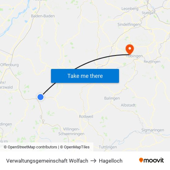 Verwaltungsgemeinschaft Wolfach to Hagelloch map