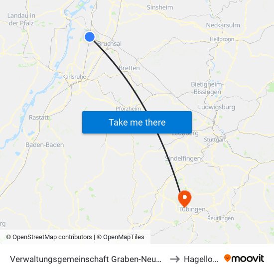 Verwaltungsgemeinschaft Graben-Neudorf to Hagelloch map