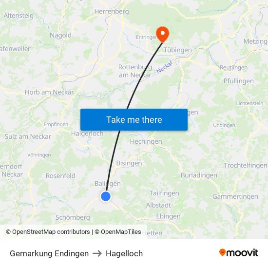 Gemarkung Endingen to Hagelloch map