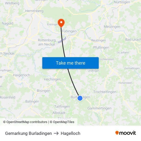 Gemarkung Burladingen to Hagelloch map