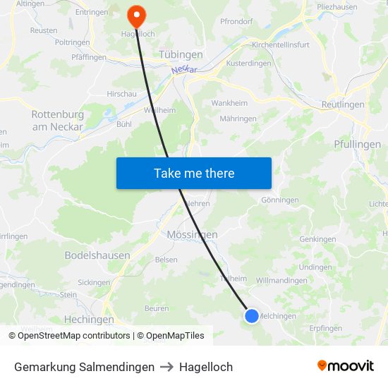 Gemarkung Salmendingen to Hagelloch map