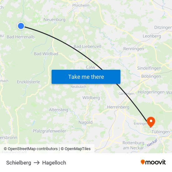 Schielberg to Hagelloch map