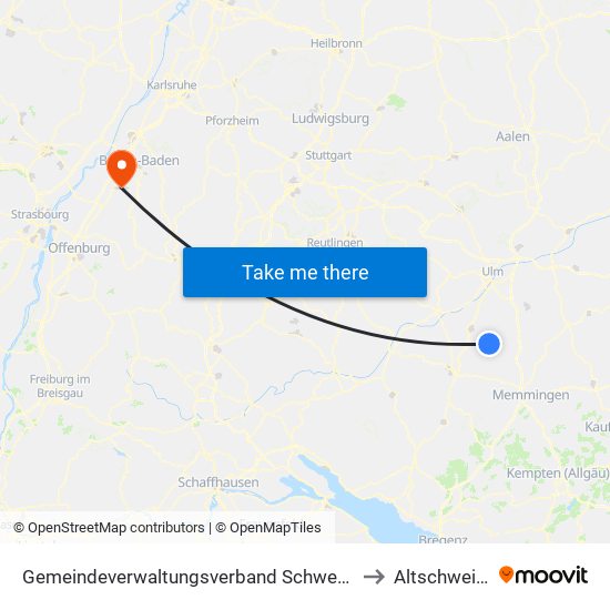 Gemeindeverwaltungsverband Schwendi to Altschweier map