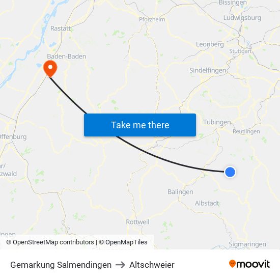 Gemarkung Salmendingen to Altschweier map