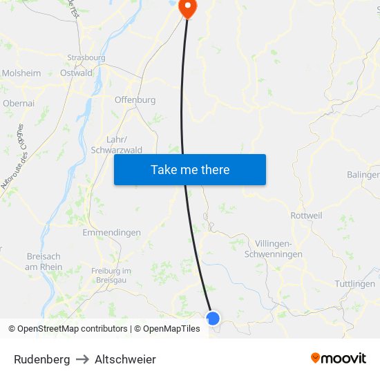 Rudenberg to Altschweier map