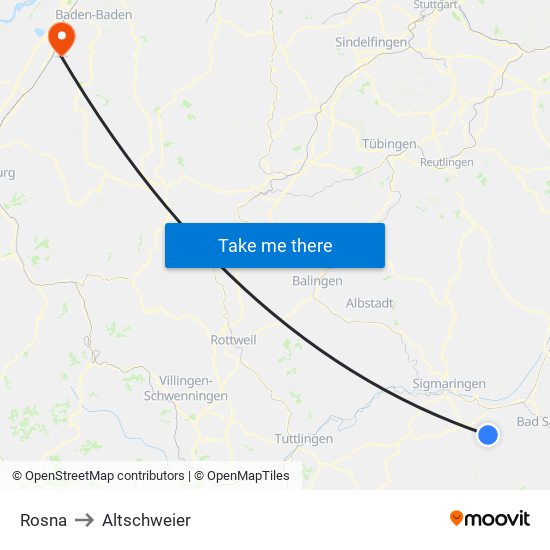 Rosna to Altschweier map