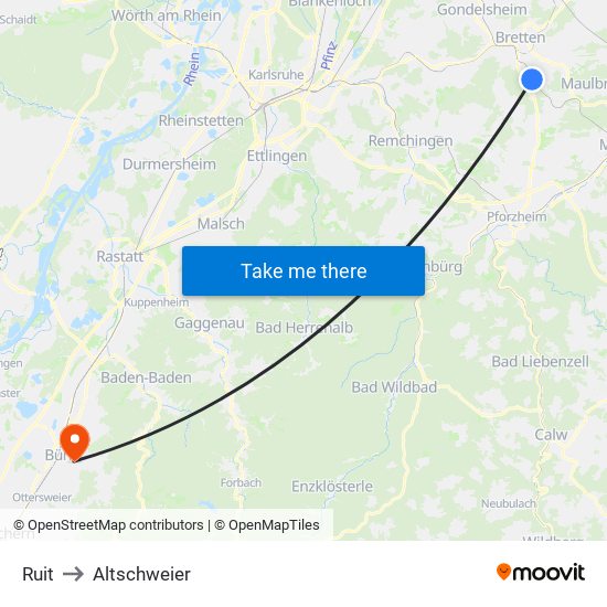 Ruit to Altschweier map