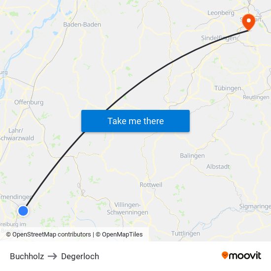Buchholz to Degerloch map