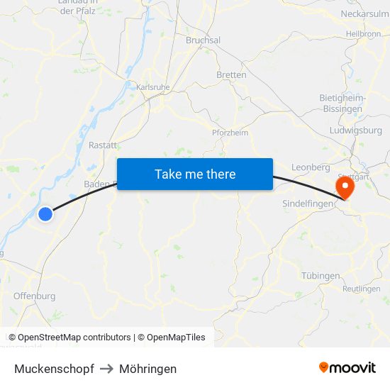 Muckenschopf to Möhringen map