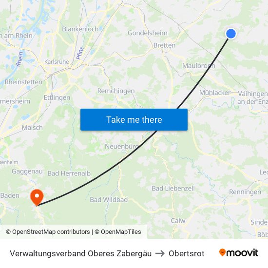 Verwaltungsverband Oberes Zabergäu to Obertsrot map