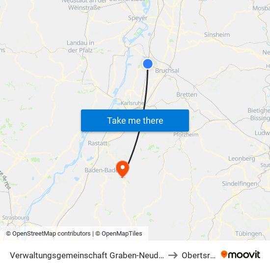 Verwaltungsgemeinschaft Graben-Neudorf to Obertsrot map