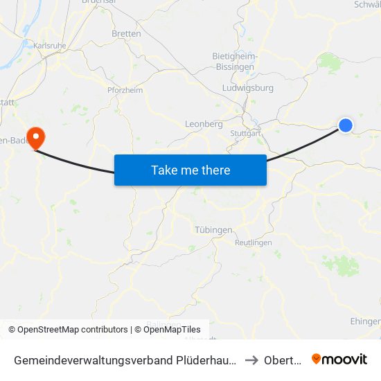 Gemeindeverwaltungsverband Plüderhausen-Urbach to Obertsrot map