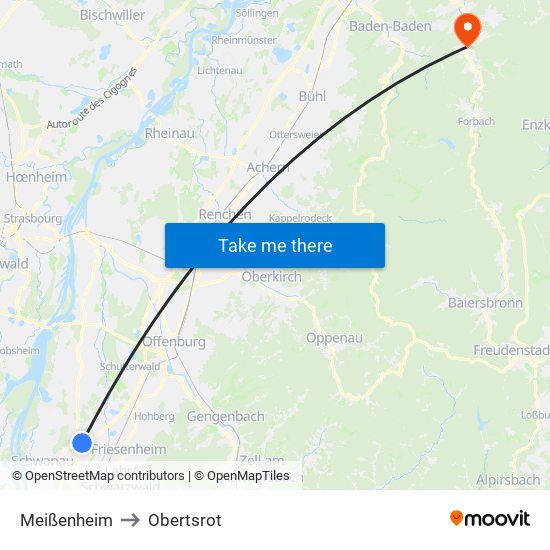 Meißenheim to Obertsrot map