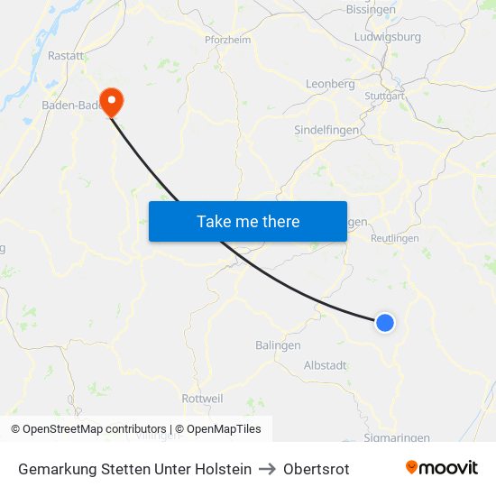 Gemarkung Stetten Unter Holstein to Obertsrot map