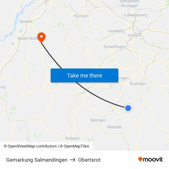 Gemarkung Salmendingen to Obertsrot map