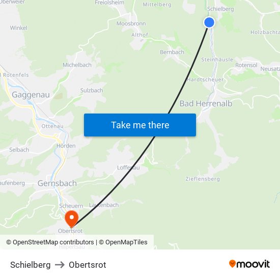 Schielberg to Obertsrot map