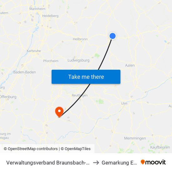 Verwaltungsverband Braunsbach-Untermünkheim to Gemarkung Endingen map