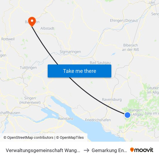 Verwaltungsgemeinschaft Wangen Im Allgäu to Gemarkung Endingen map
