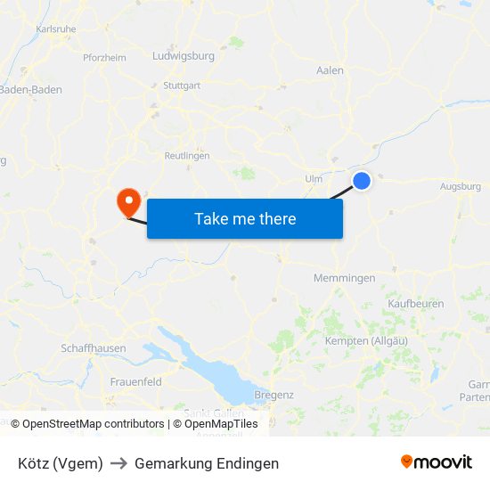 Kötz (Vgem) to Gemarkung Endingen map