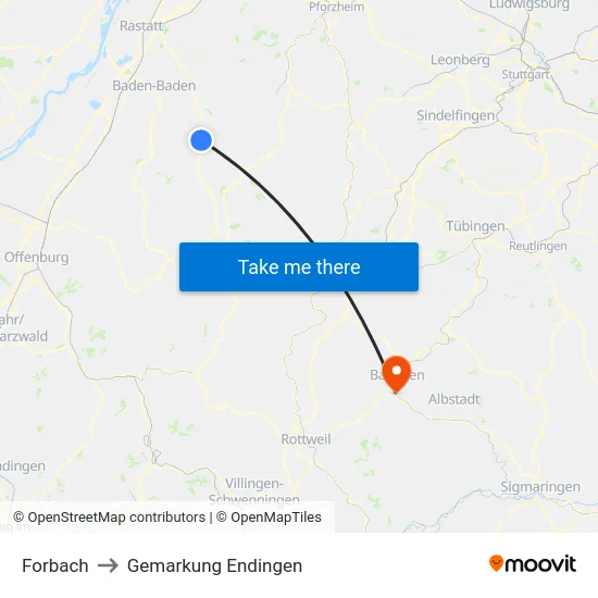 Forbach to Gemarkung Endingen map
