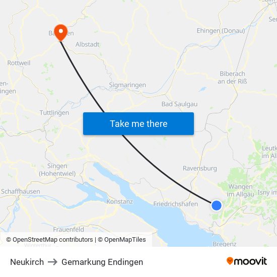 Neukirch to Gemarkung Endingen map
