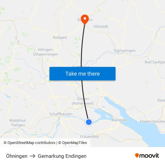 Öhningen to Gemarkung Endingen map